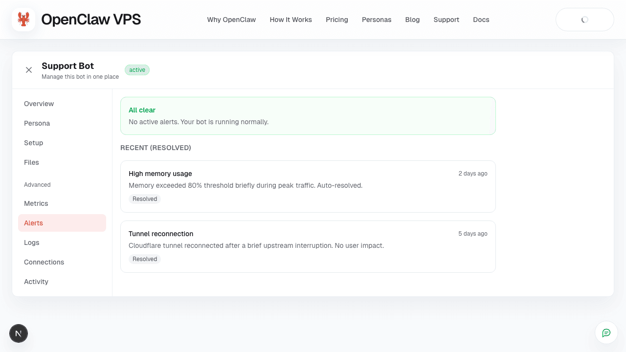 Alerts and incidents